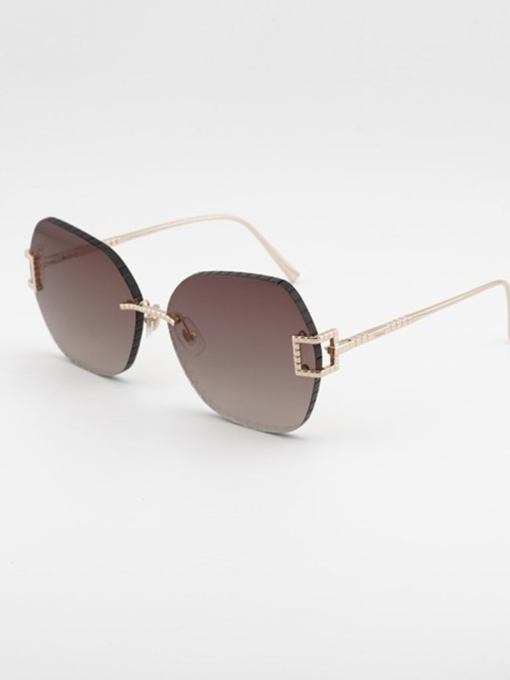 Chopard SCHG31M 300G Sunglasses Gold Butterfly Frame, Brown Lenses